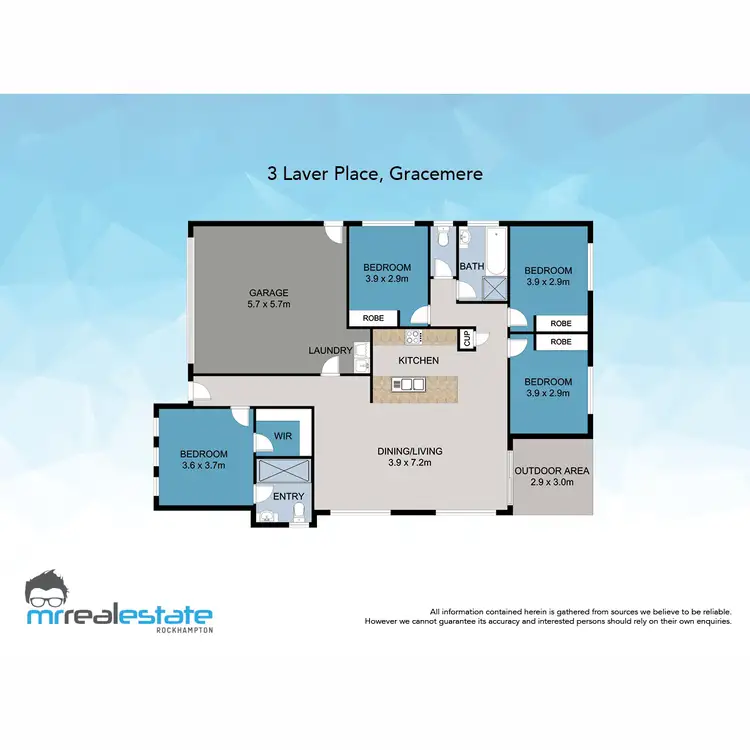Floorplan of Homely house listing, 3 Laver Place, Gracemere QLD 4702