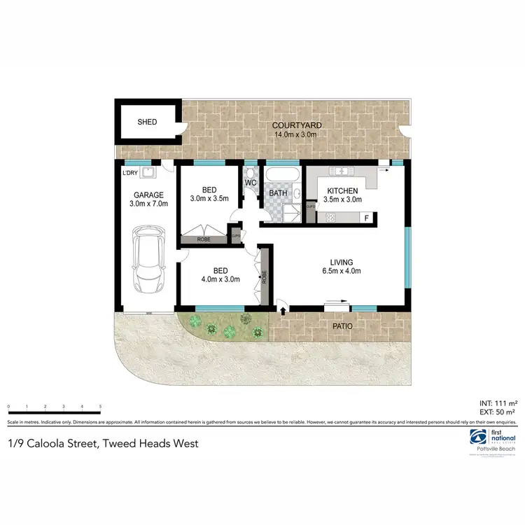 Floorplan of Homely semi-detached listing, 1/9 Caloola Drive, Tweed Heads NSW 2485