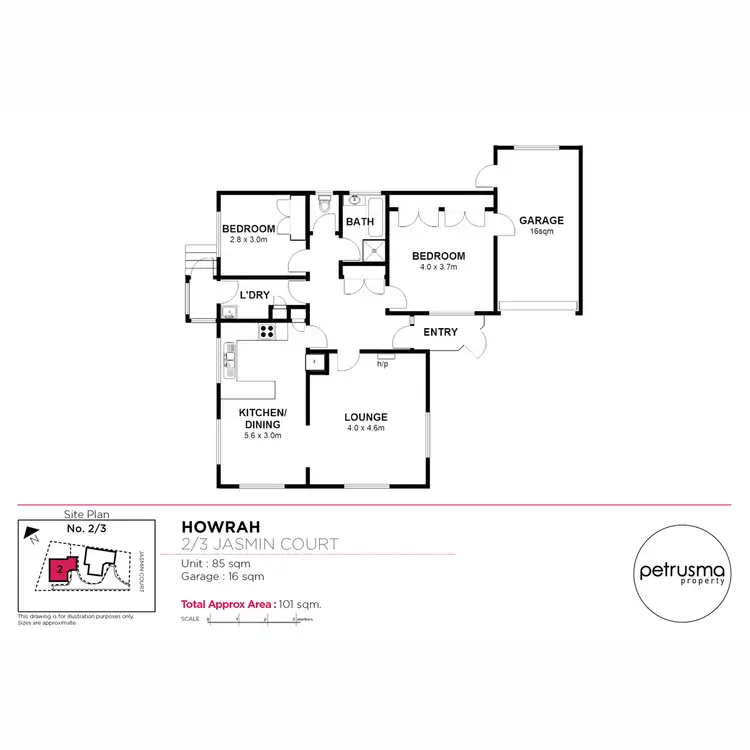 Floorplan of Homely house listing, 2/3 Jasmin Court, Howrah TAS 7018