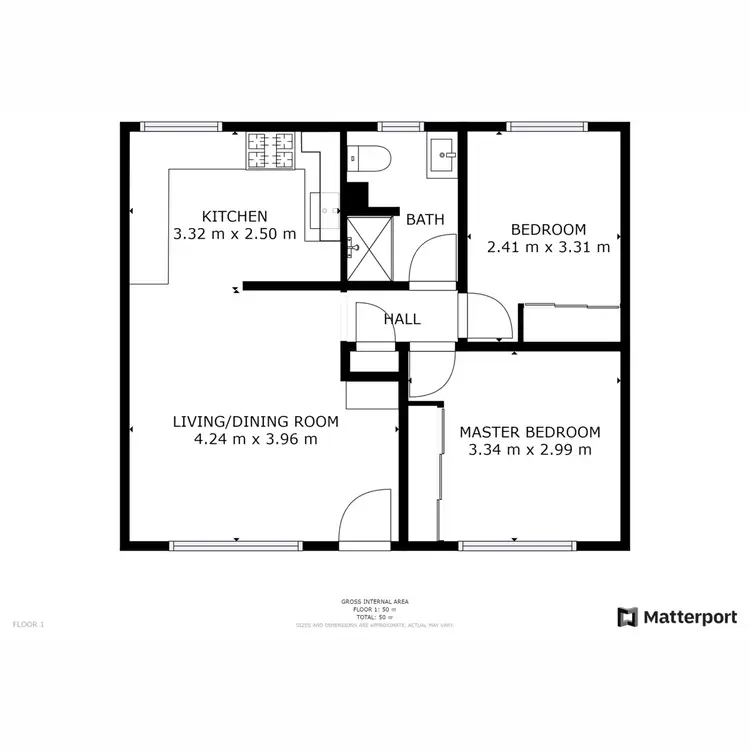 Floorplan of Homely unit listing, 1/25 Macquoid Street, Queanbeyan NSW 2620