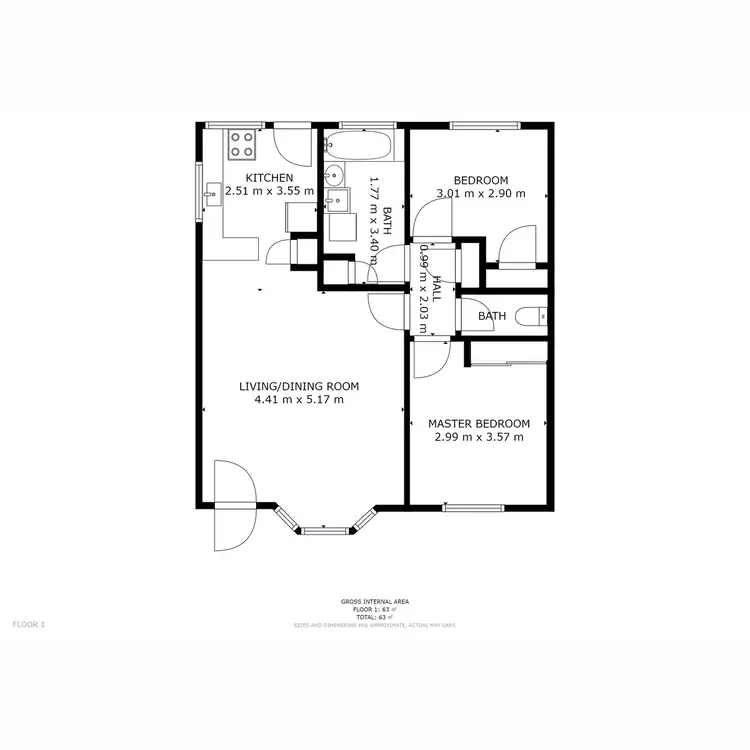 Floorplan of Homely unit listing, 26/73 Main Road, Claremont TAS 7011