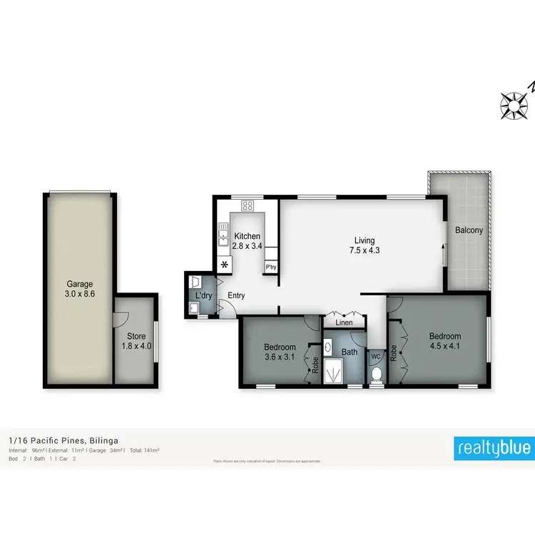 Floorplan of Homely apartment listing, 1/16 Pacific Parade, Bilinga QLD 4225