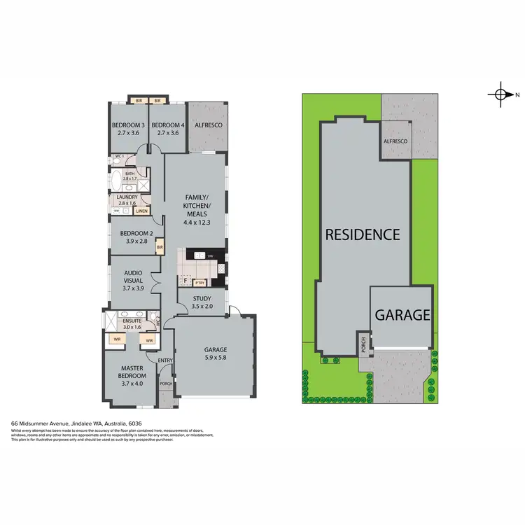 Floorplan of Homely house listing, 66 Midsummer Avenue, Jindalee WA 6036