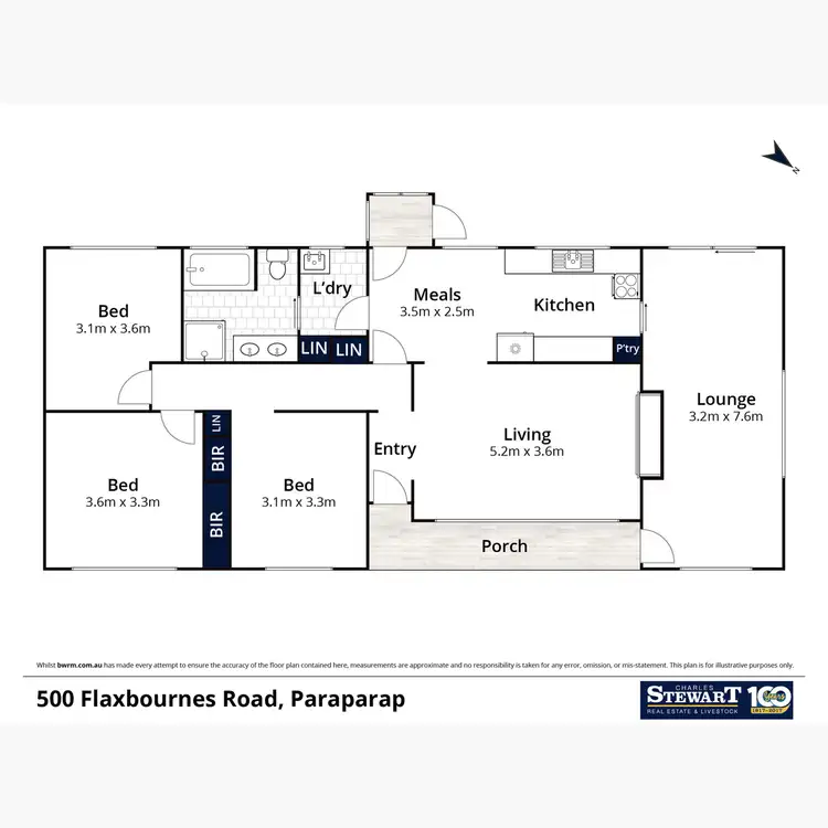 Floorplan of Homely rural property listing, 500 Flaxbournes Road, Paraparap VIC 3240
