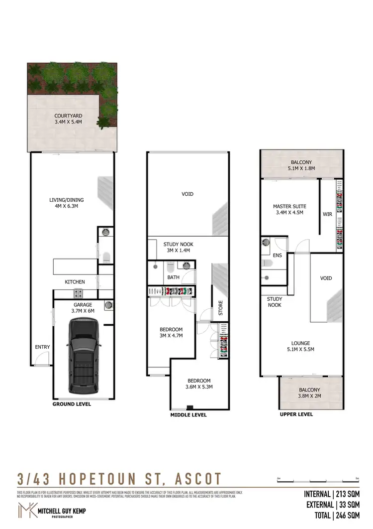 Floorplan of Homely townhouse listing, 3/43 Hopetoun Street, Ascot QLD 4007