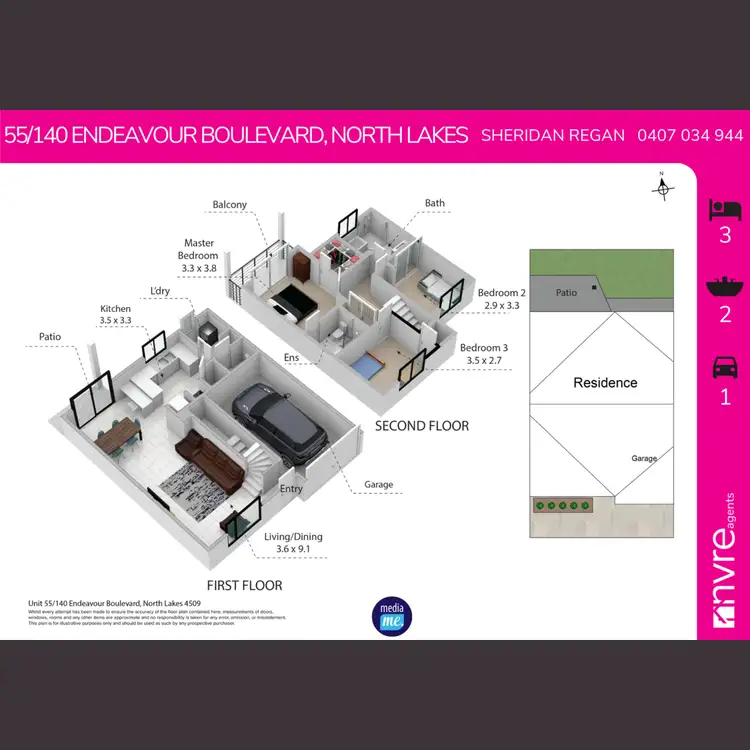 Floorplan of Homely townhouse listing, 55/140 Endeavour Boulevard, North Lakes QLD 4509