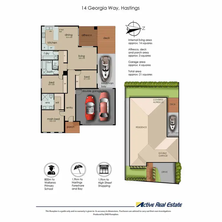 Floorplan of Homely house listing, 14 Georgia Way, Hastings VIC 3915