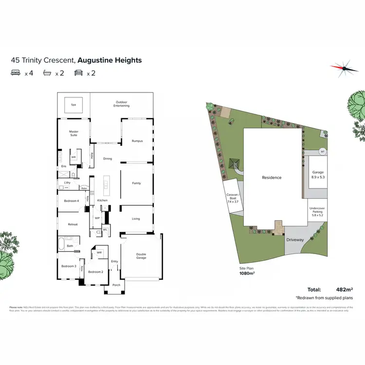 Floorplan of Homely house listing, 45 Trinity Crescent, Augustine Heights QLD 4300