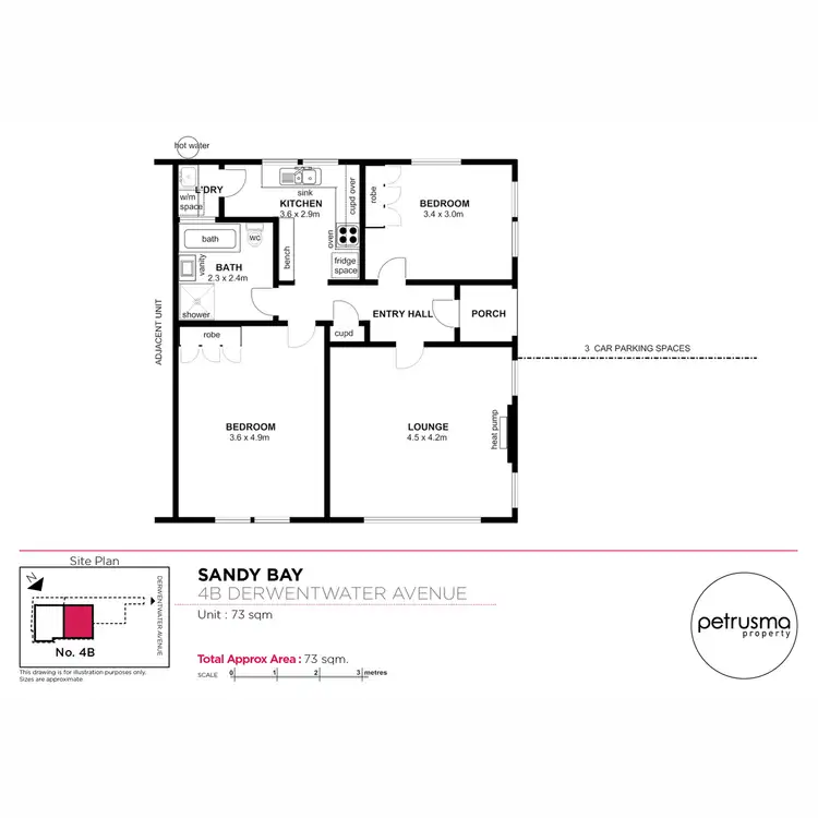 Floorplan of Homely unit listing, 4B Derwentwater Avenue, Sandy Bay TAS 7005