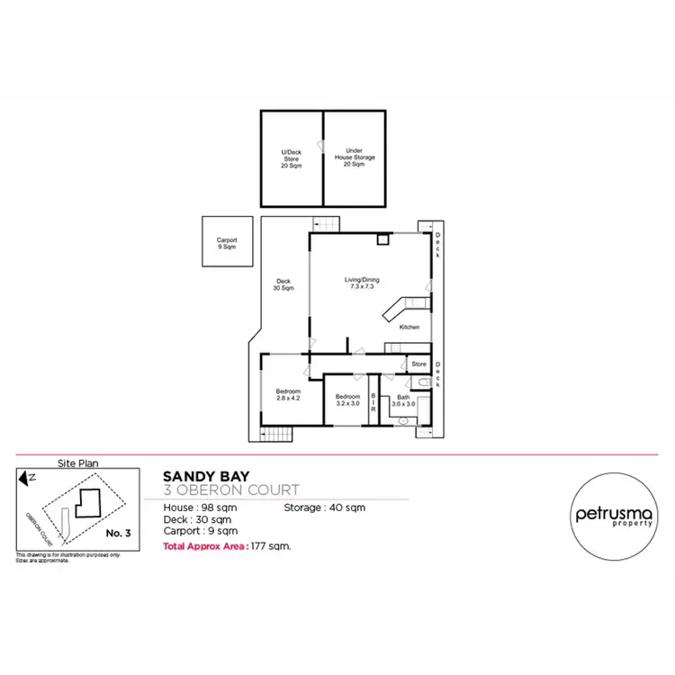 Floorplan of Homely house listing, 3 Oberon Court, Dynnyrne TAS 7005