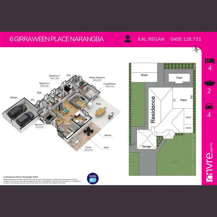 Floorplan of Homely house listing, 6 Girraween Place, Narangba QLD 4504