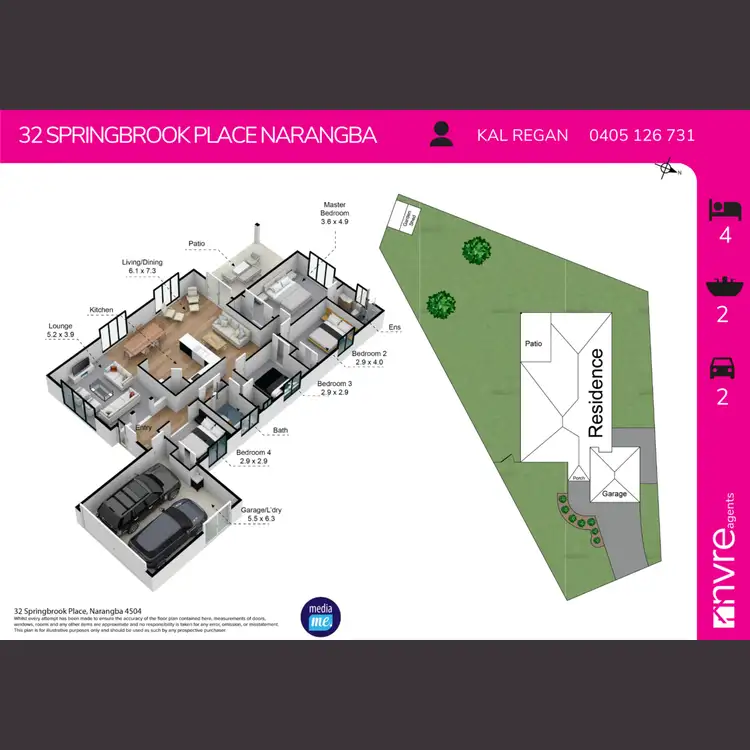 Floorplan of Homely house listing, 32 Springbrook Place, Narangba QLD 4504
