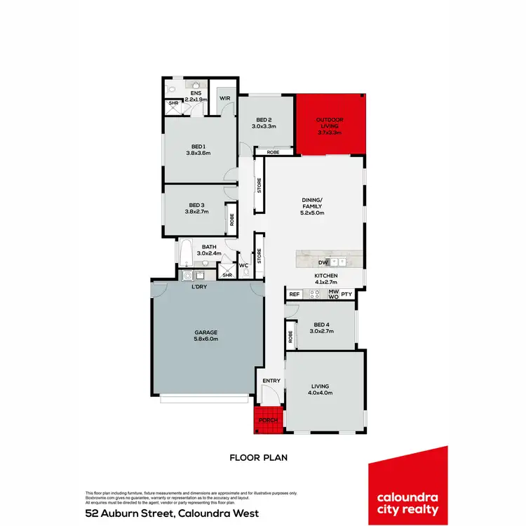 Floorplan of Homely house listing, 52 Auburn Street, Caloundra West QLD 4551