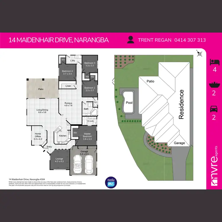 Floorplan of Homely house listing, 14 Maidenhair Drive, Narangba QLD 4504
