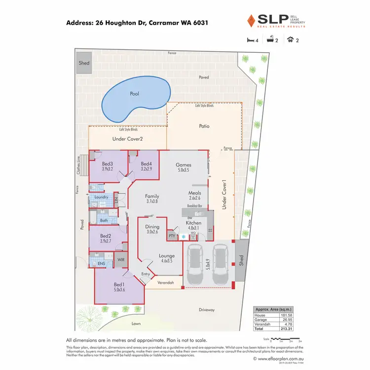 Floorplan of Homely house listing, 26 Houghton Drive, Carramar WA 6031