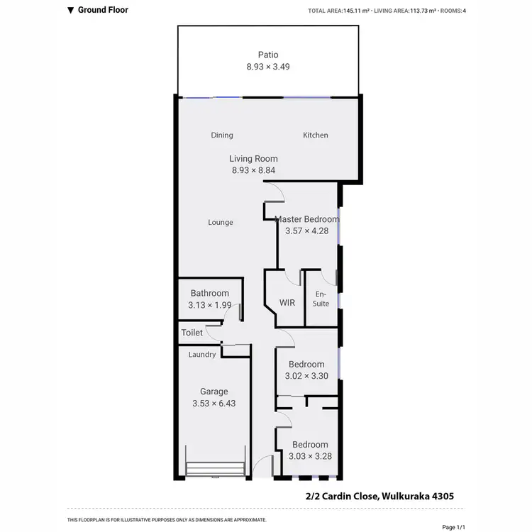 Floorplan of Homely semi-detached listing, 2/2 Cardin Close, Wulkuraka QLD 4305