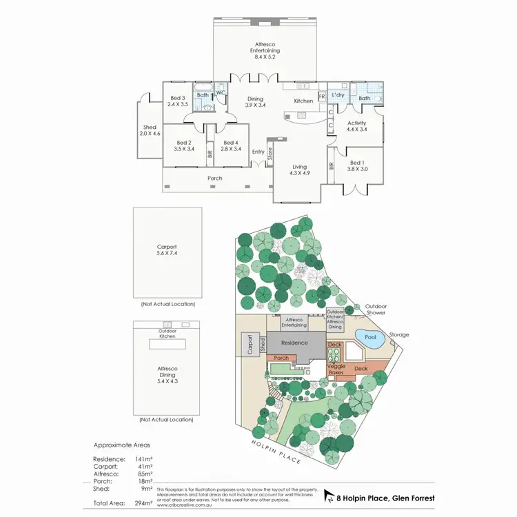 Floorplan of Homely house listing, 8 Holpin Place, Glen Forrest WA 6071