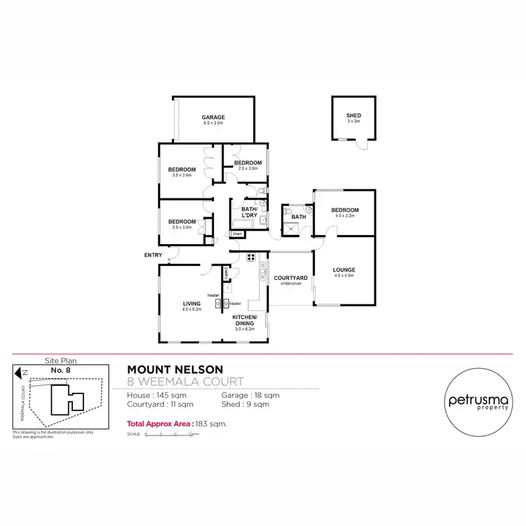 Floorplan of Homely house listing, 8 Weemala Court, Mount Nelson TAS 7007