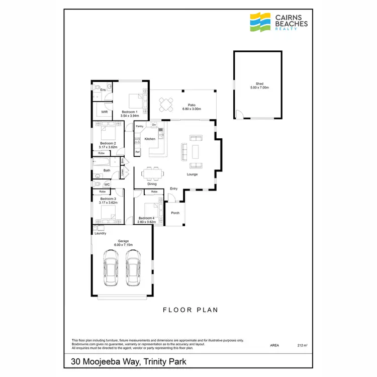 Floorplan of Homely house listing, 30 Moojeeba Way, Trinity Park QLD 4879