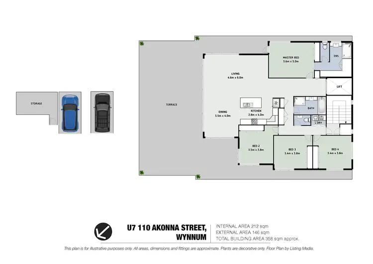 Floorplan of Homely apartment listing, 7/110 Akonna Street, Wynnum QLD 4178