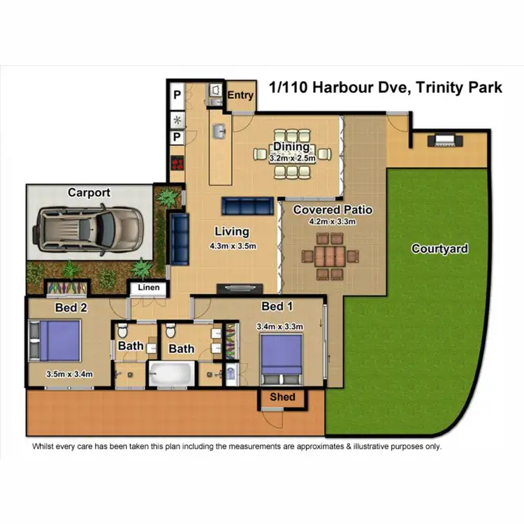 Floorplan of Homely apartment listing, 1/110 Harbour Dve, Trinity Park QLD 4879