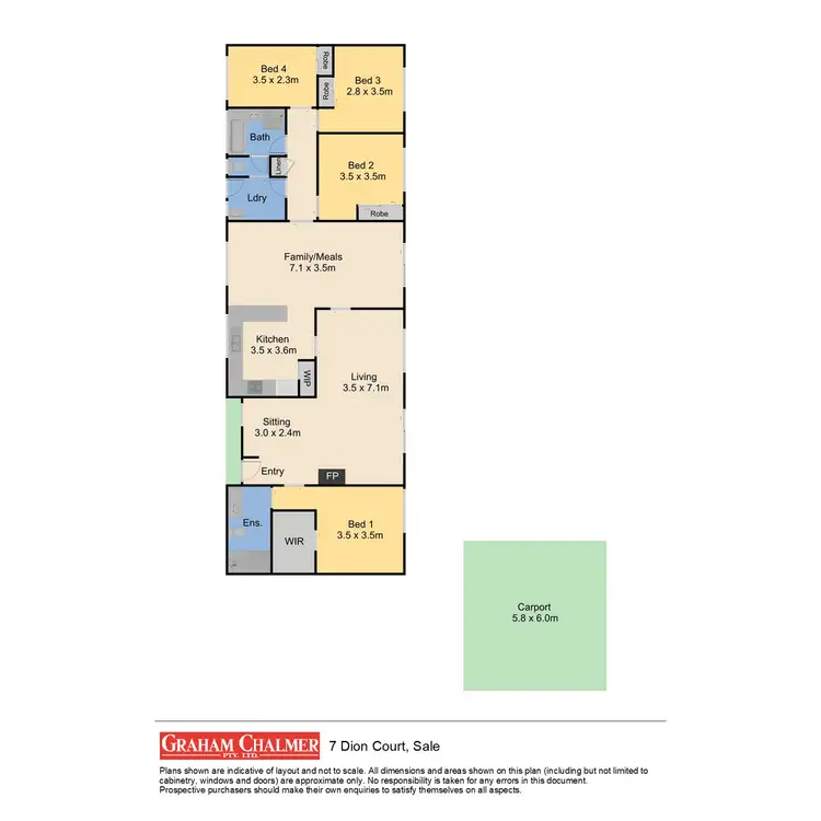 Floorplan of Homely house listing, 7 Dion Court, Sale VIC 3850