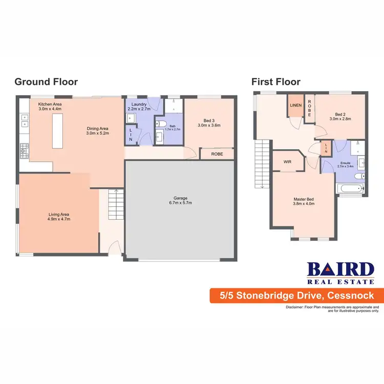 Floorplan of Homely townhouse listing, 5/5 Stonebridge Drive, Cessnock NSW 2325