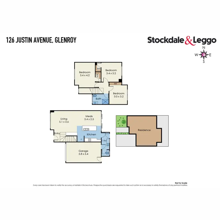 Floorplan of Homely townhouse listing, 126 Justin Avenue, Glenroy VIC 3046