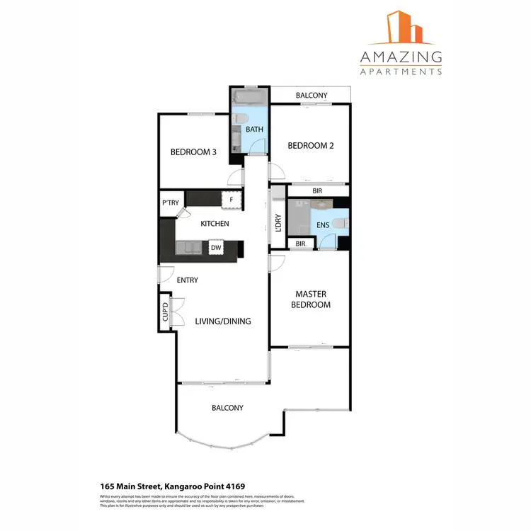 Floorplan of Homely apartment listing, 165 Main Street, Kangaroo Point QLD 4169