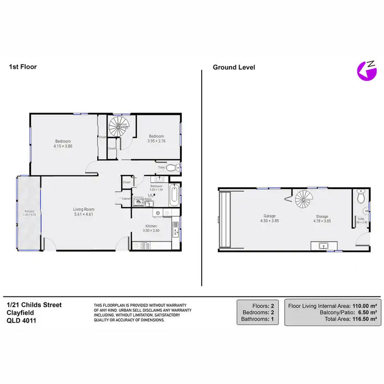 Floorplan of Homely apartment listing, 1/21 Childs Street, Clayfield QLD 4011