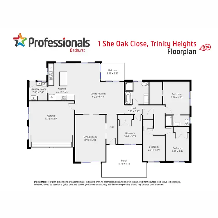 Floorplan of Homely house listing, 1 She Oak Close, Bathurst NSW 2795