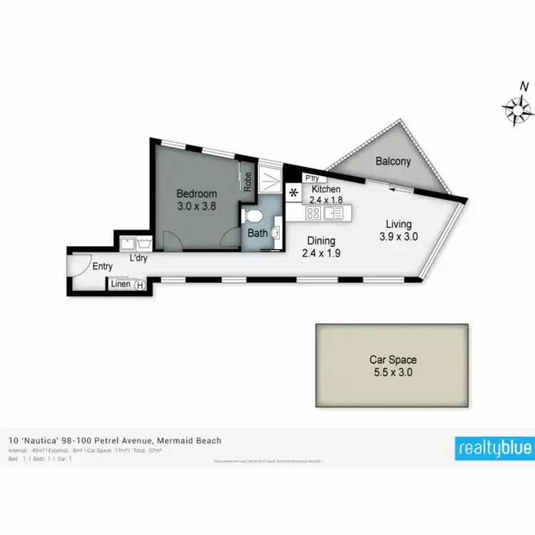 Floorplan of Homely apartment listing, 10/98-100 Petrel Avenue, Mermaid Beach QLD 4218