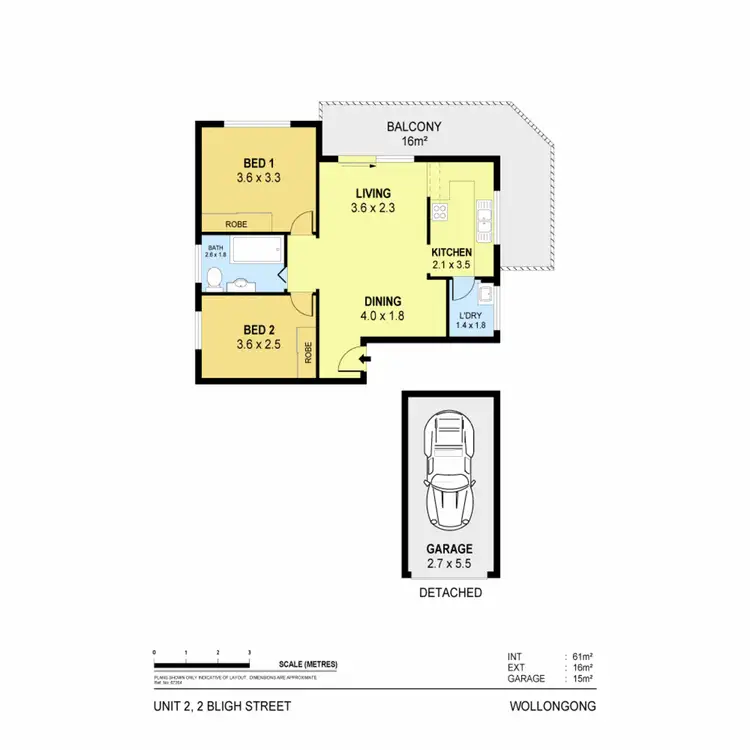Floorplan of Homely unit listing, 2/2 Bligh Street, Wollongong NSW 2500