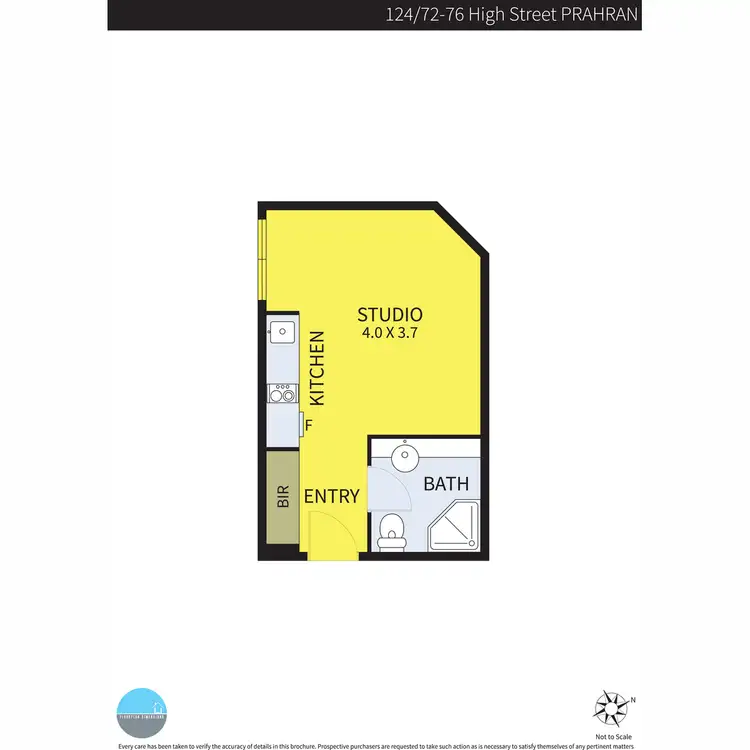 Floorplan of Homely studio listing, 124/72-76 High Street, Windsor VIC 3181