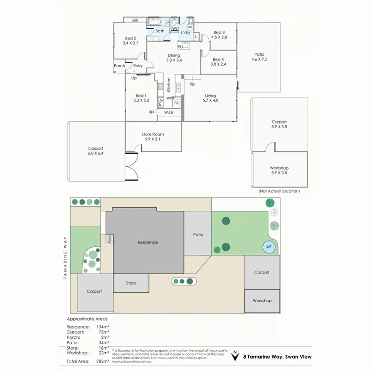 Floorplan of Homely house listing, 8 Tamarine Way, Swan View WA 6056