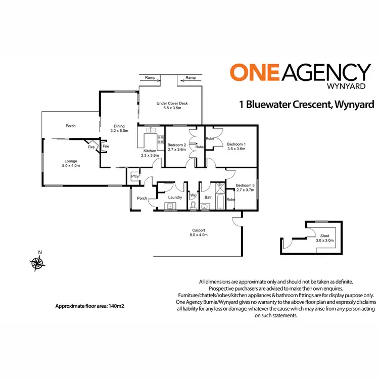 Floorplan of Homely house listing, 1 Bluewater Crescent, Wynyard TAS 7325