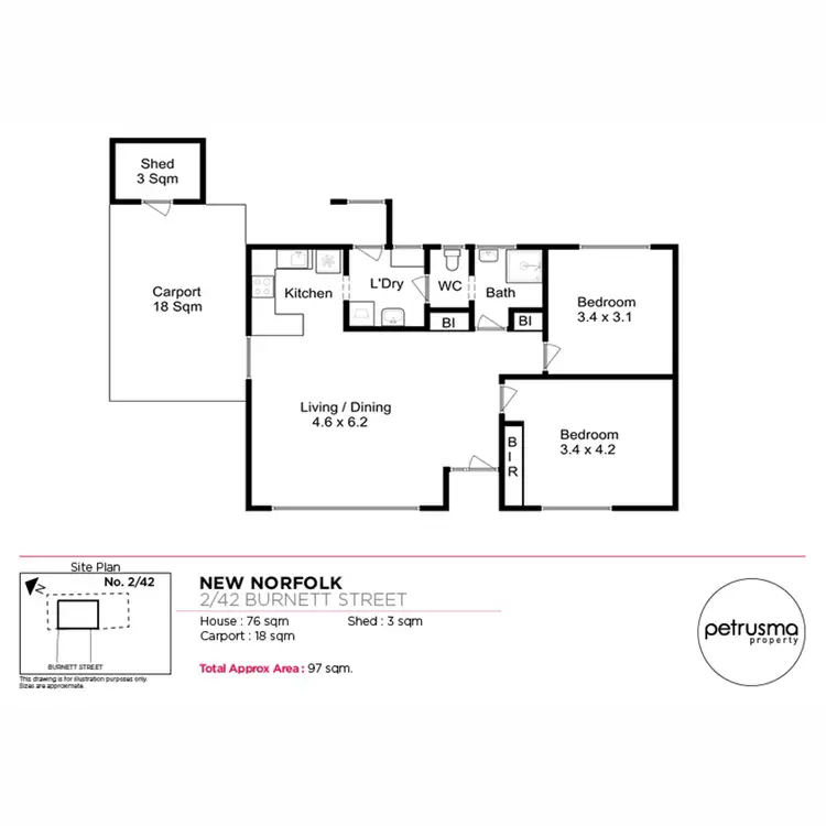 Floorplan of Homely villa listing, 2/42 Burnett Street, New Norfolk TAS 7140
