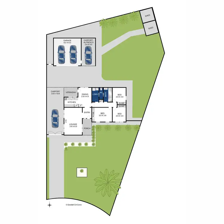 Floorplan of Homely house listing, 5 Goodall Court, Corio VIC 3214