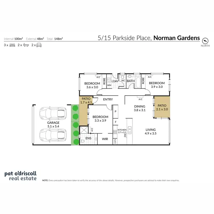 Floorplan of Homely apartment listing, 5/15 Parkside Place Villas, Norman Gardens QLD 4701