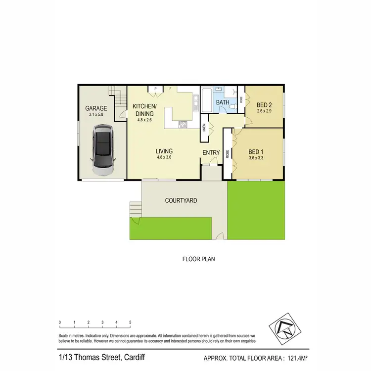 Floorplan of Homely villa listing, 1/13 Thomas Street, Cardiff NSW 2285