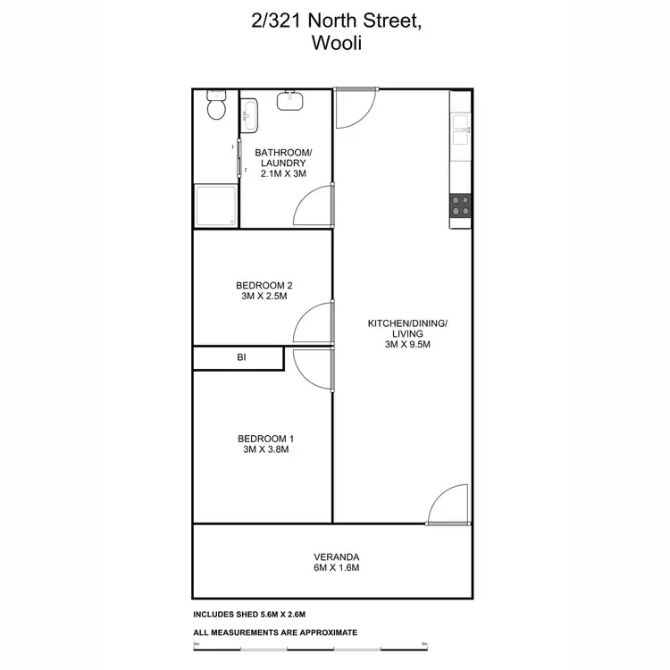 Floorplan of Homely unit listing, 2/321 North Street, Wooli NSW 2462