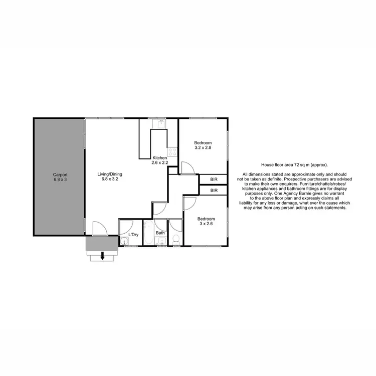 Floorplan of Homely unit listing, 1/9 Turnbull Avenue, Upper Burnie TAS 7320