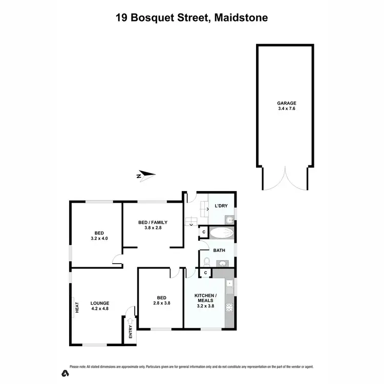Floorplan of Homely house listing, 19 Bosquet Street, Maidstone VIC 3012
