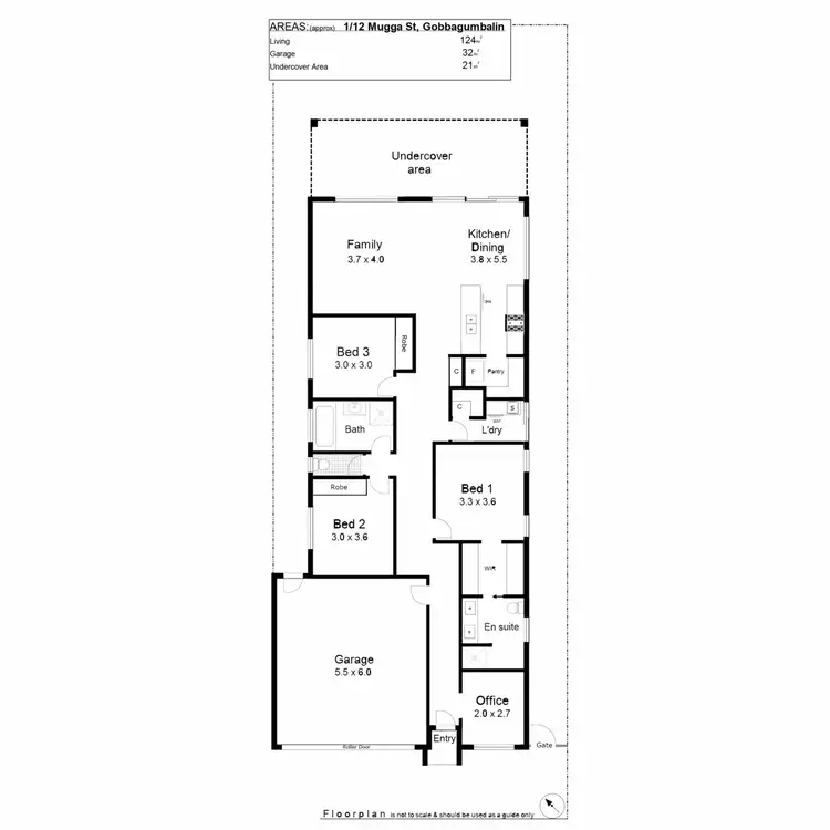 Floorplan of Homely villa listing, 1/12 Mugga Street, Gobbagombalin NSW 2650