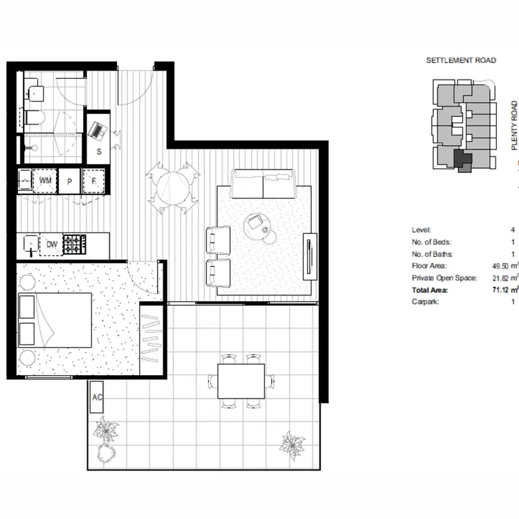 Floorplan of Homely apartment listing, 404/21-23 Plenty Road, Bundoora VIC 3083