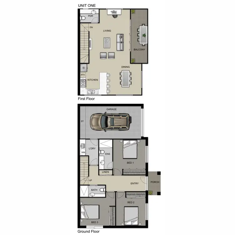 Floorplan of Homely townhouse listing, 1/1 Meredith Street, Broadmeadows VIC 3047