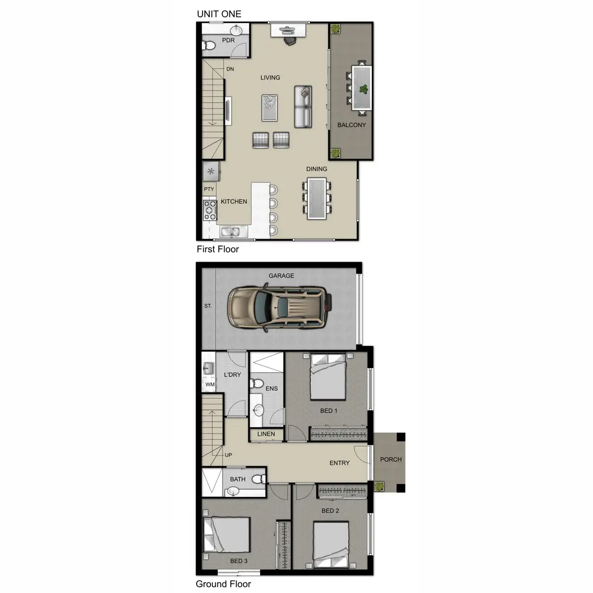 Floorplan of Homely townhouse listing, 1/1 Meredith Street, Broadmeadows VIC 3047