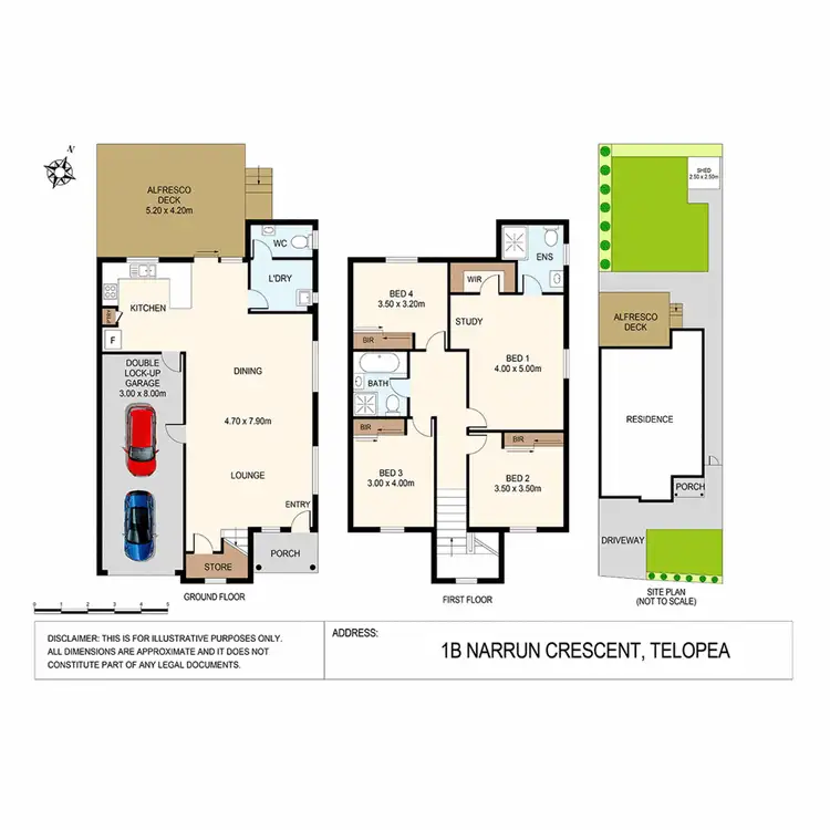 Floorplan of Homely semi-detached listing, 1B Narrun Crescent, Telopea NSW 2117