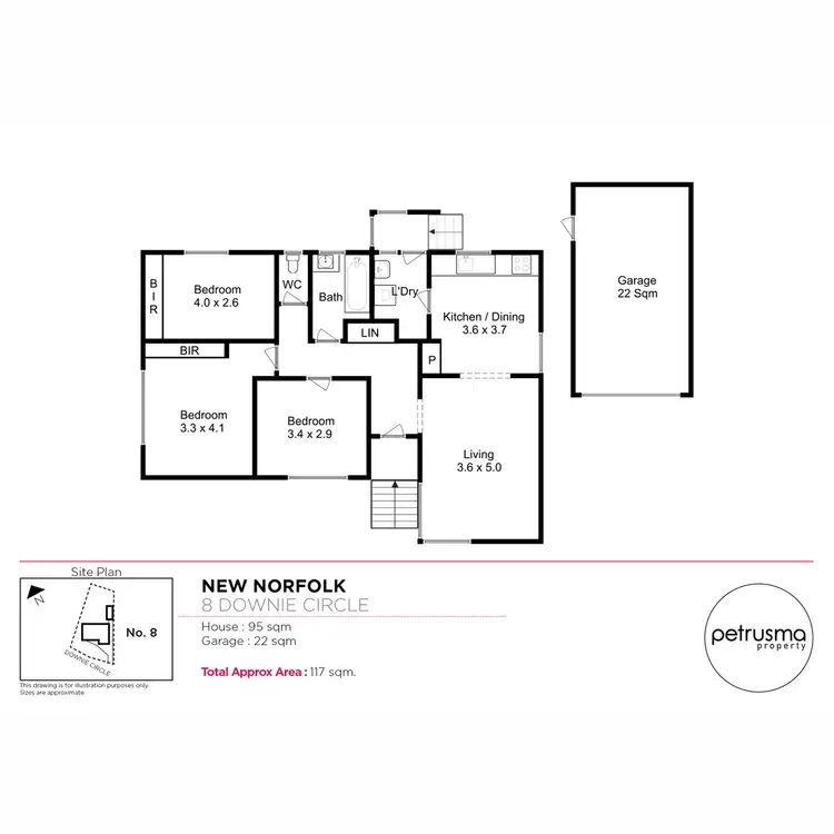 Floorplan of Homely house listing, 8 Downie Circle, New Norfolk TAS 7140