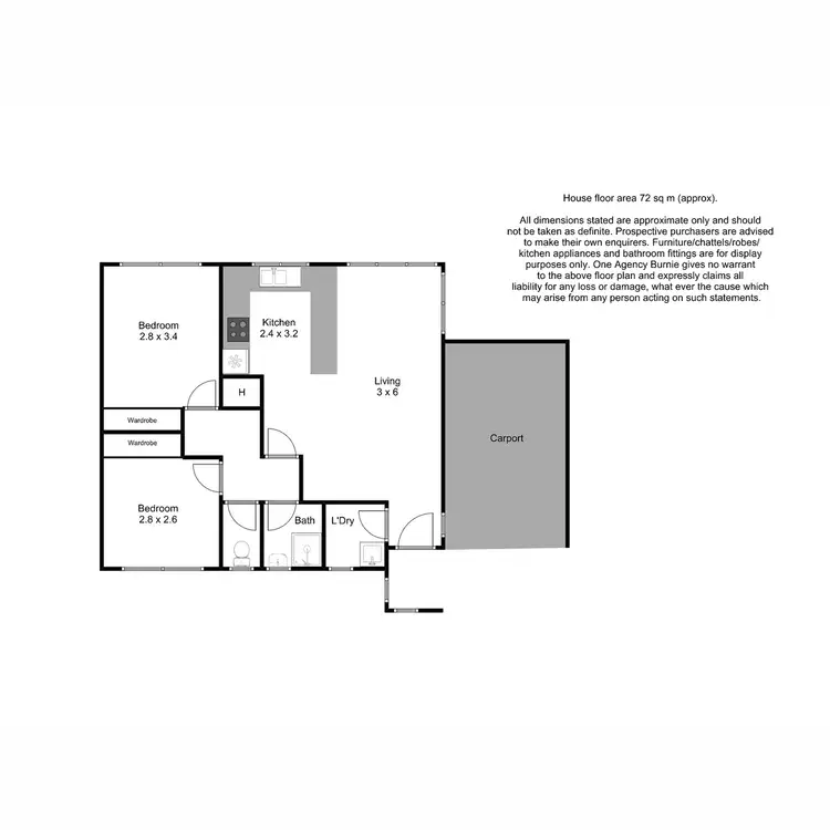 Floorplan of Homely unit listing, 3/2 Gray Street, Upper Burnie TAS 7320